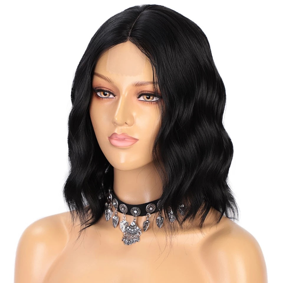 14inches Middle Part Nature Wave Wig Heat Resistant Fiber Hair