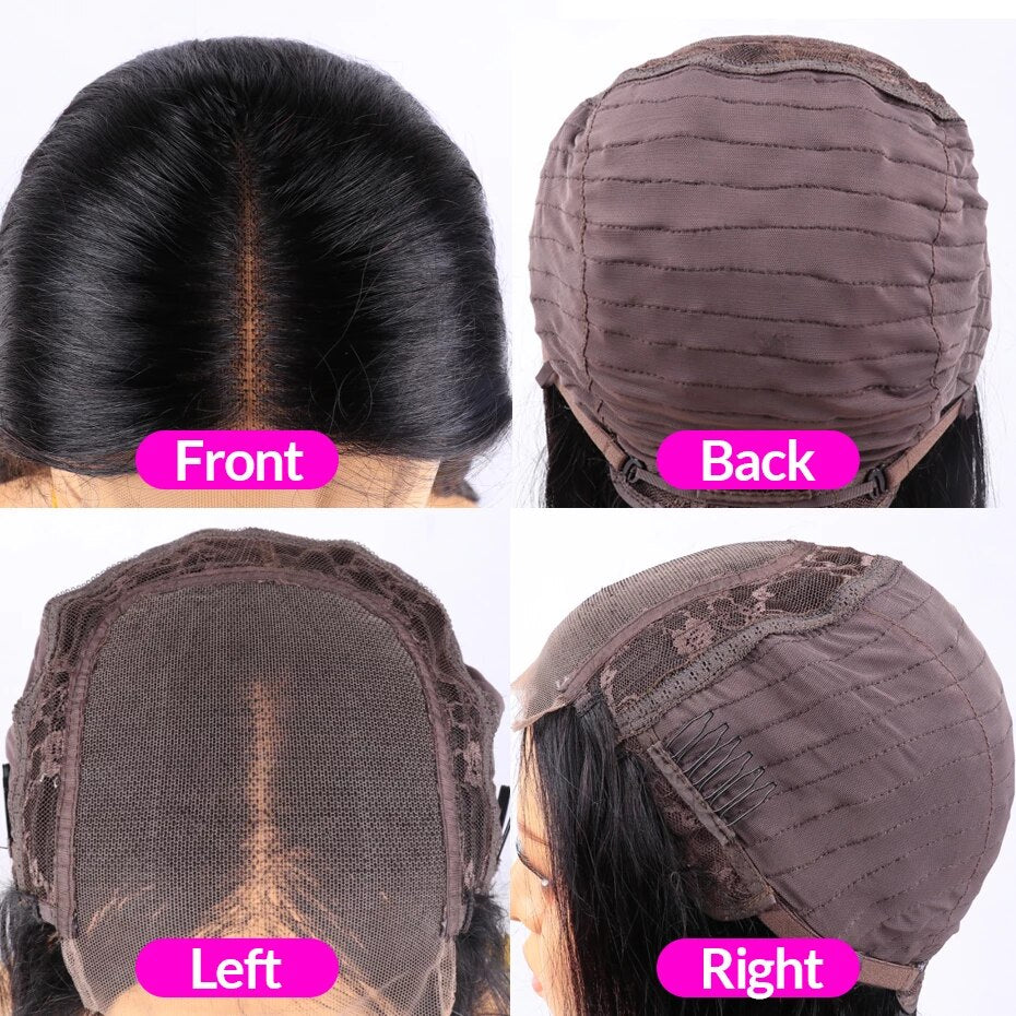 4x4 Lace Bob Wig Lace Front Wigs Peruvian Straight Wig 100% Human Hair