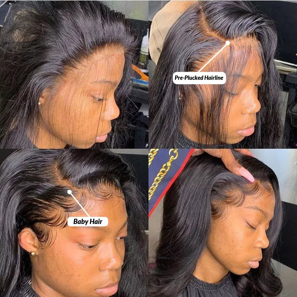 13X4 Body Wave Lace Front Wig 180% Density Transparent Lace Frontal Human Hair Wigs 20inches