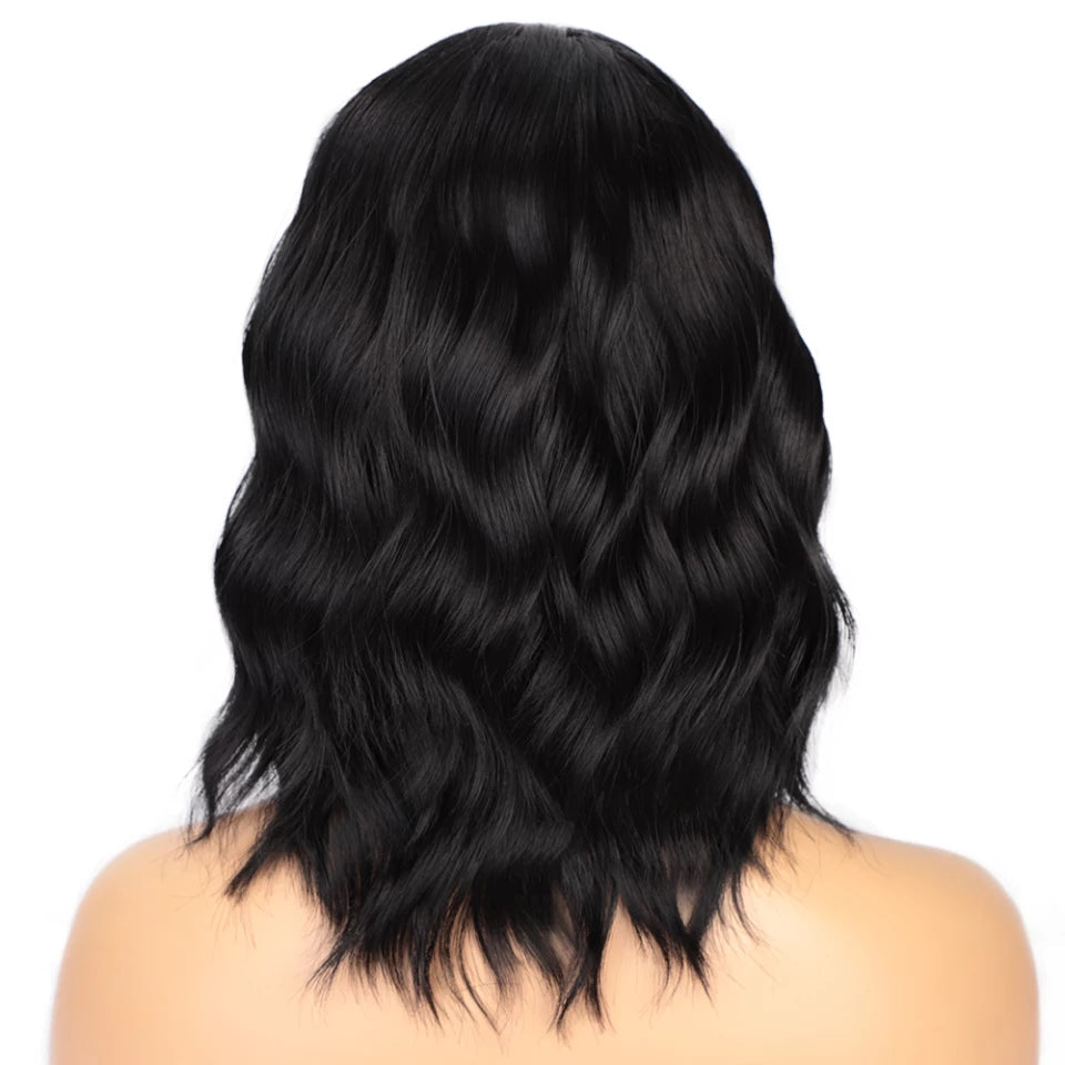 14inches Middle Part Nature Wave Wig Heat Resistant Fiber Hair