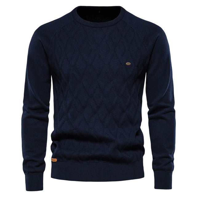 Men Sweaters Solid Color O-neck Long sleeve Knitted Male Pullover Winter Fashion New Warm Sweaters for Men