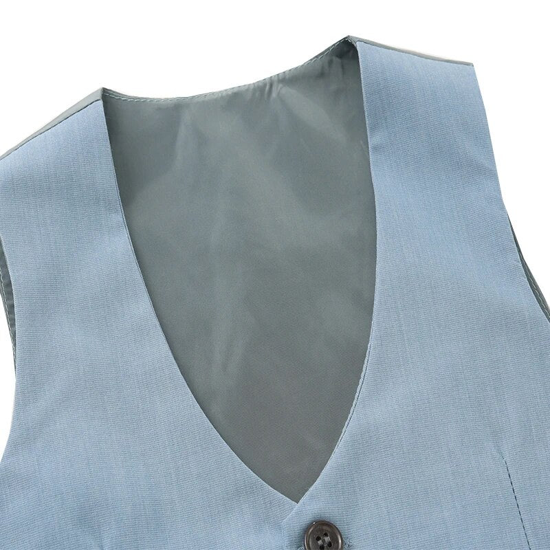 Children Spring Autumn Boutique Clothing Set Solid Vest Suit Kids Cotton Formal Wears