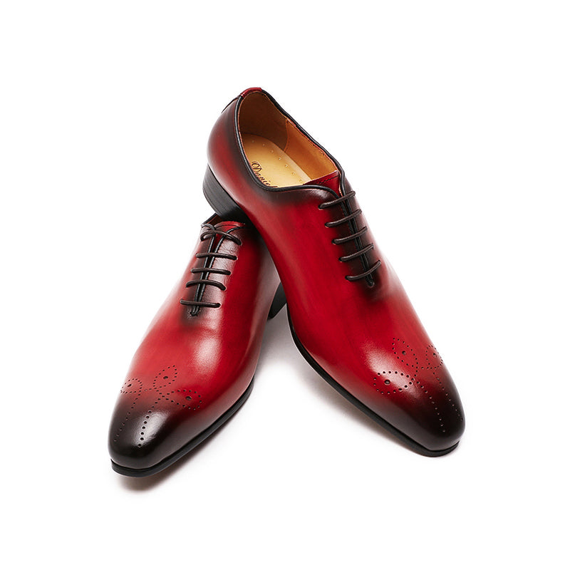 Mens Red Dress Shoes Genuine Leather Oxfords Men Wedding Shoes