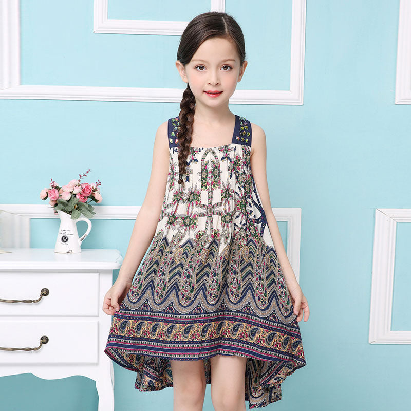 Girls Beach Dress For Holiday Kids Print Dresses