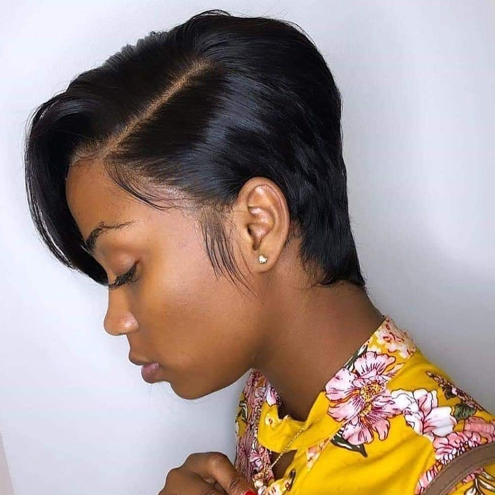 Pixie Lace Wigs Pixie Cut Wig Straight Brazilian Remy Hair 150% Density