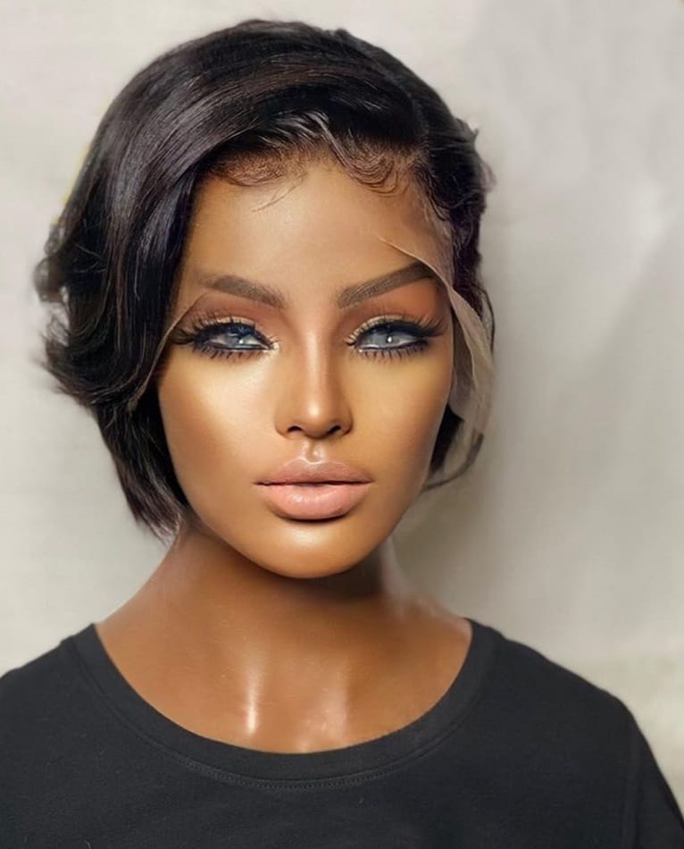 13x4 High Quality Human Hair Indian Remy Lace Front Wig Bob With Baby Hair 150%