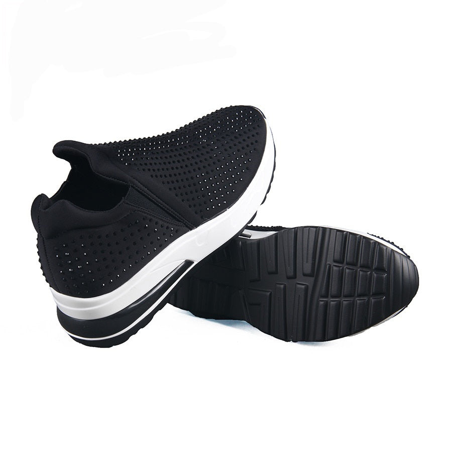 Leather Insole Women Sneakers Blingbling Platform Mesh Shoes