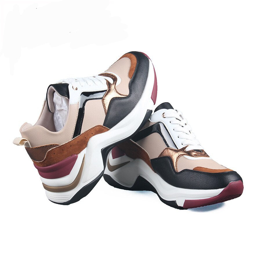 Women Sneakers Luxury Casual Mixed Colour Fashion Ladies Shoes