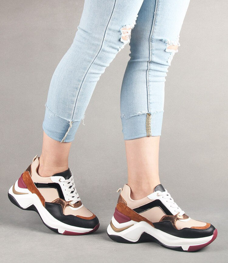 Women Sneakers Luxury Casual Mixed Colour Fashion Ladies Shoes