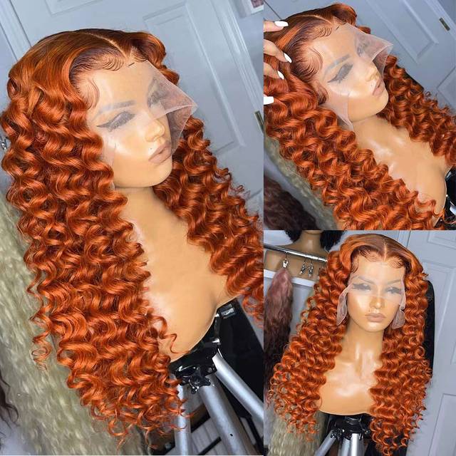 13x4 Lace Front Wig Deep Wave Transparent Lace Frontal Wigs Funmi Curls Short Bob Wigs