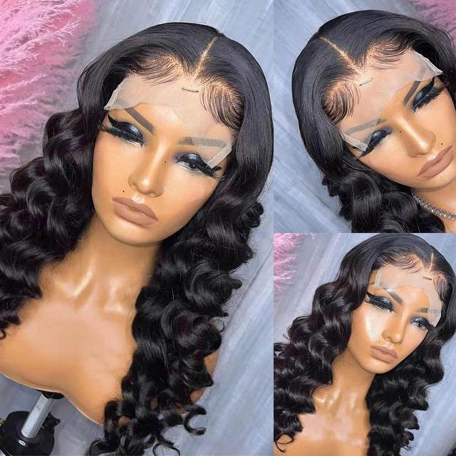 13x4 Lace Front Wig Deep Wave Transparent Lace Frontal Wigs Funmi Curls Short Bob Wigs