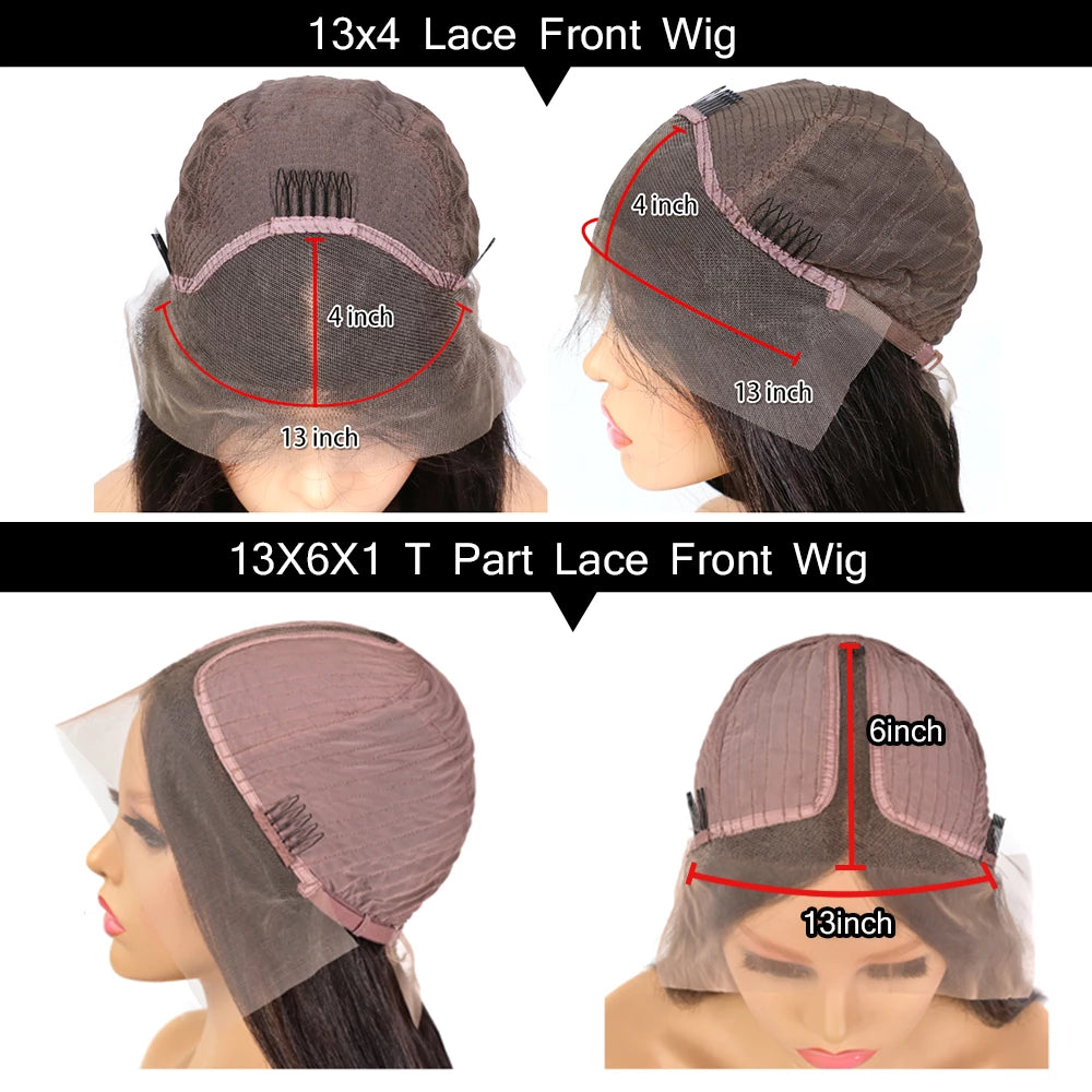13x4 Lace Front Wig Deep Wave Transparent Lace Frontal Wigs Funmi Curls Short Bob Wigs