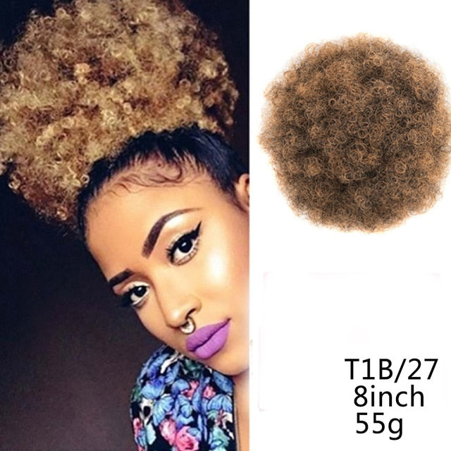 8inch Afro Puff Synthetic Hair Ponytail Kinky Curly
