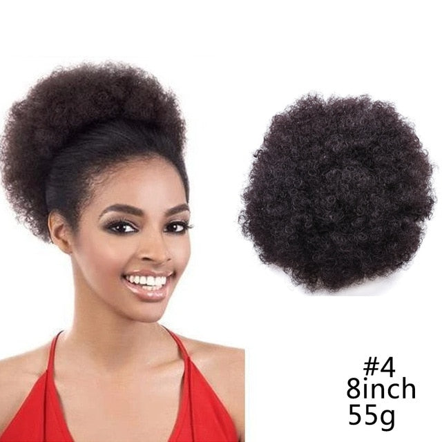 8inch Afro Puff Synthetic Hair Ponytail Kinky Curly
