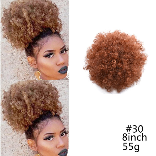 8inch Afro Puff Synthetic Hair Ponytail Kinky Curly