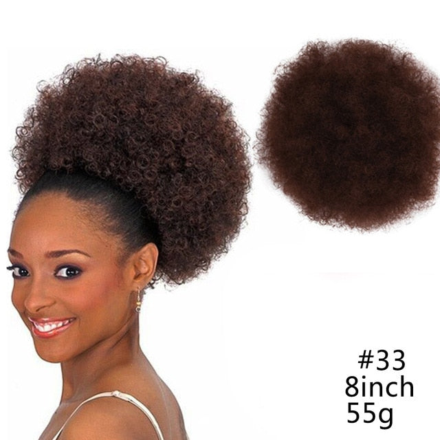 8inch Afro Puff Synthetic Hair Ponytail Kinky Curly