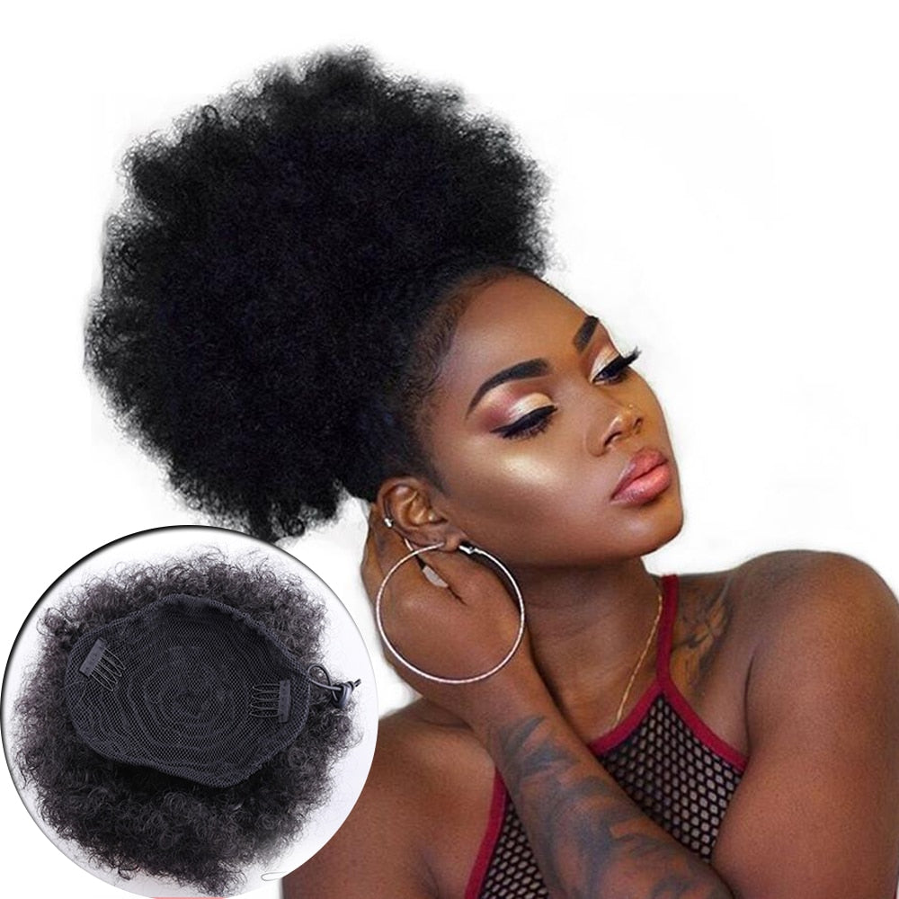 8inch Afro Puff Synthetic Hair Ponytail Kinky Curly