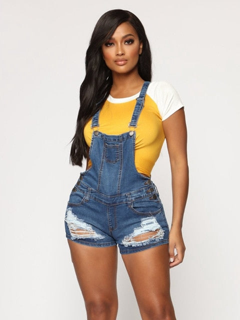 Women's Short denim jumpsuit