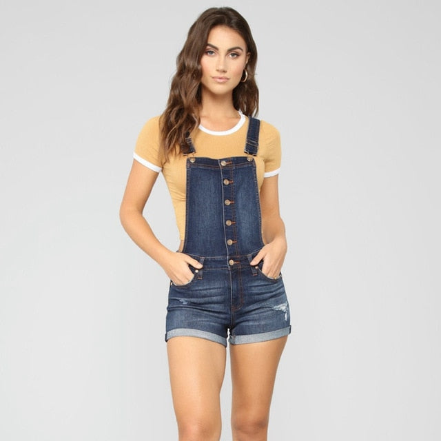Women's Short denim jumpsuit