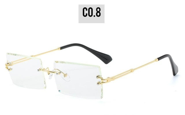 Rectangle Sunglasses for Women Fashion Frameless Square Glasses for Men Ultralight UV400 Eyewear Unisex