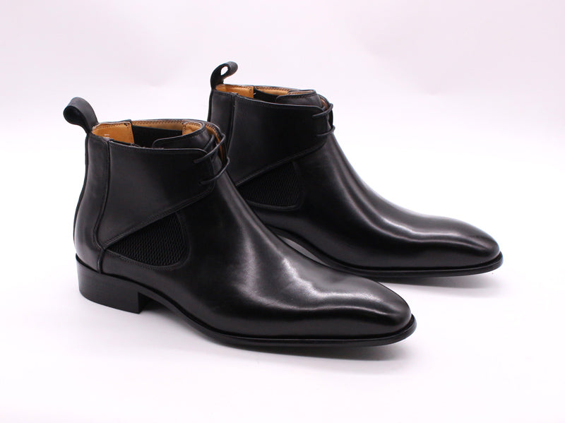 Mens Ankle Boots Genuine Leather Handmade Brown Chelsea Boots
