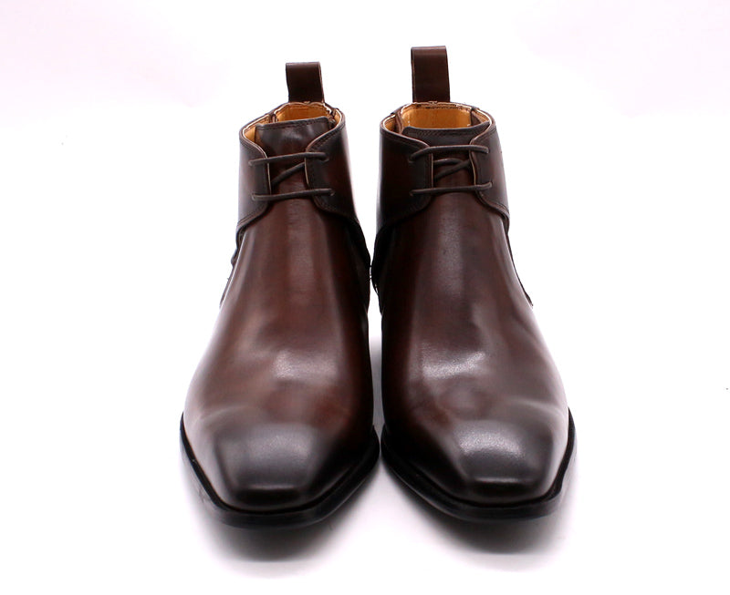 Mens Ankle Boots Genuine Leather Handmade Brown Chelsea Boots