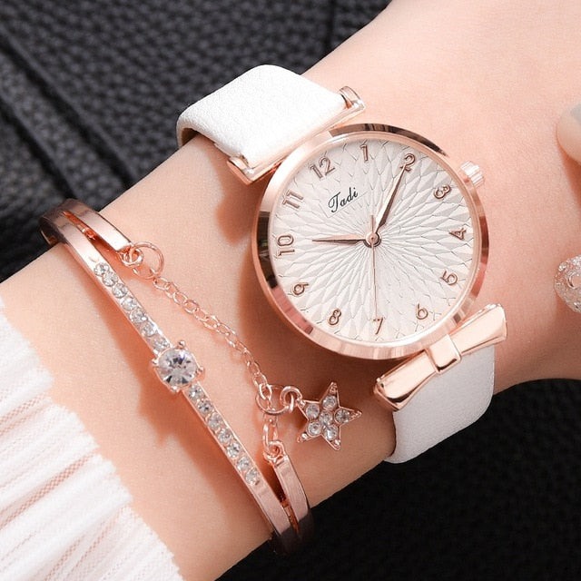 Women Magnetic Watch Ladies Sports Dress Pink Dial Wrist Watches