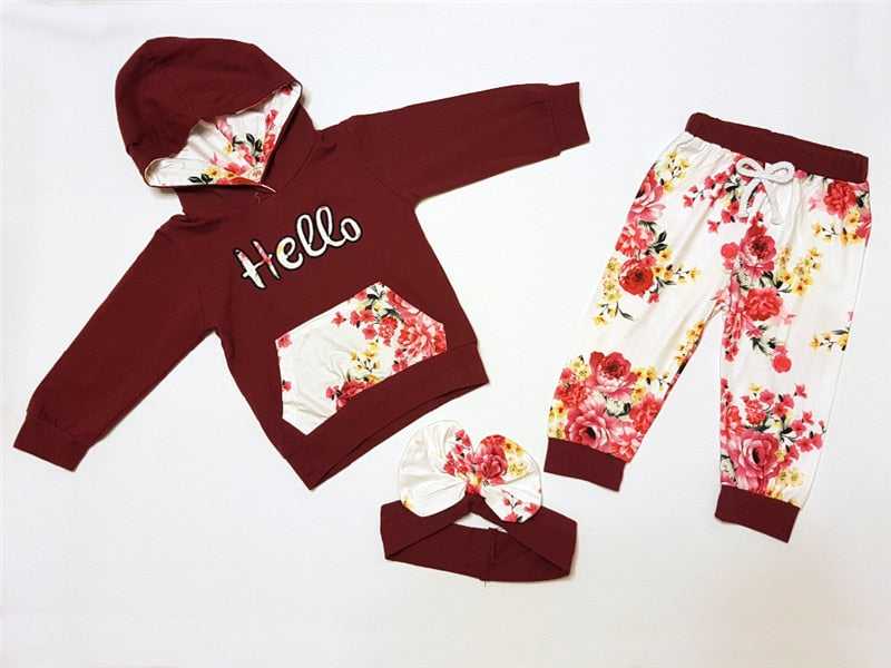 Girls Fashion Floral Sportswear Sets