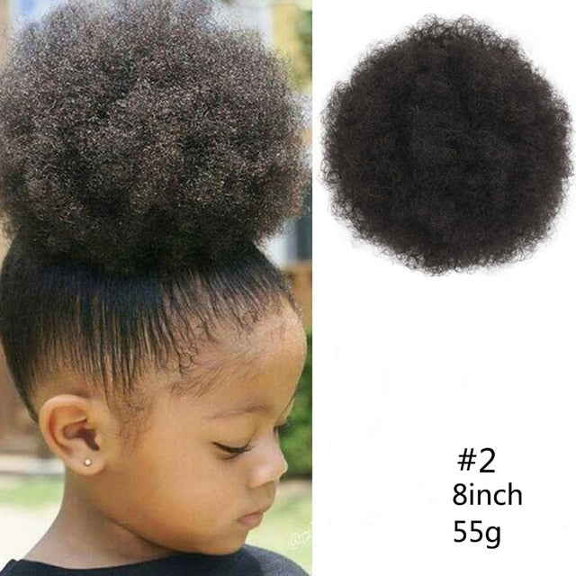 8inch Afro Puff Synthetic Hair Ponytail Kinky Curly
