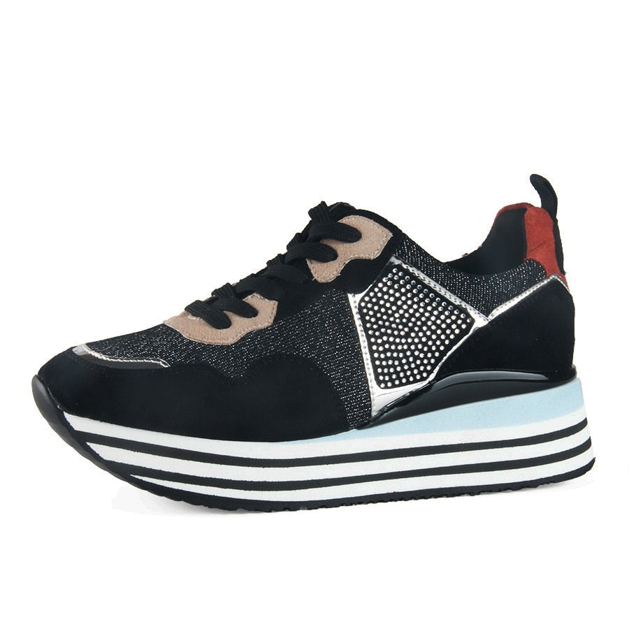 casual luxury designer sneakers with glitter women fashionable shoes