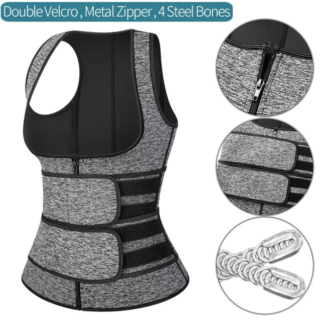 Women's Latex Waist Trainer Vest with Two Belts