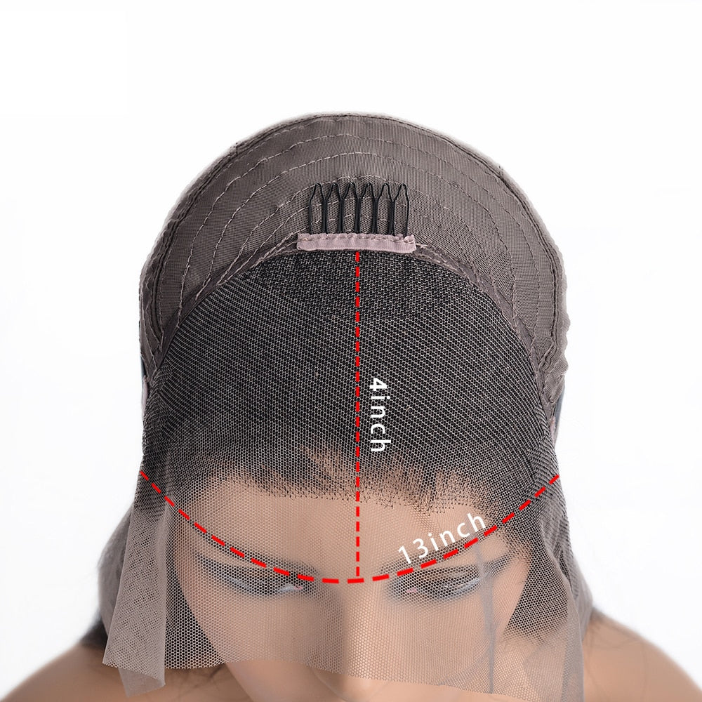 13*4 Ombre Brown Color Curly Human Hair Lace Front Pixie Cut Bob