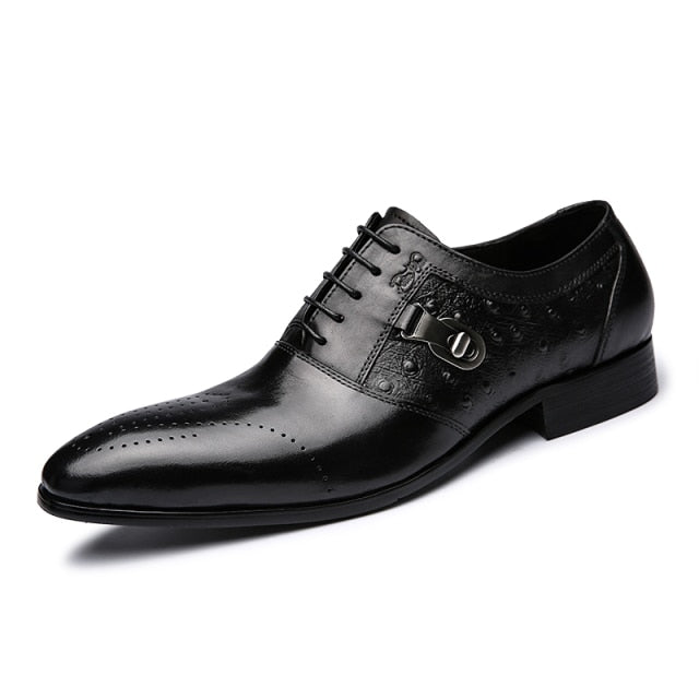 Italian Designer Genuine Leather Mens Oxford Dress Shoes