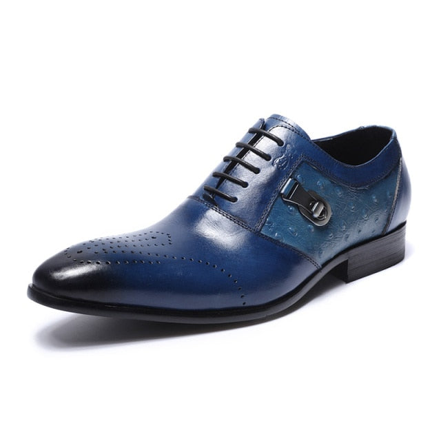 Italian Designer Genuine Leather Mens Oxford Dress Shoes