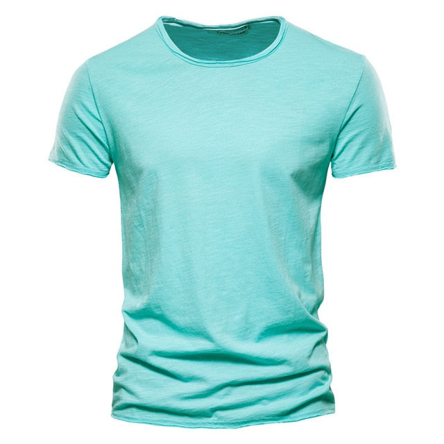 Men's 100% Cotton T-shirt Casual Soft O-Neck Short Sleeve