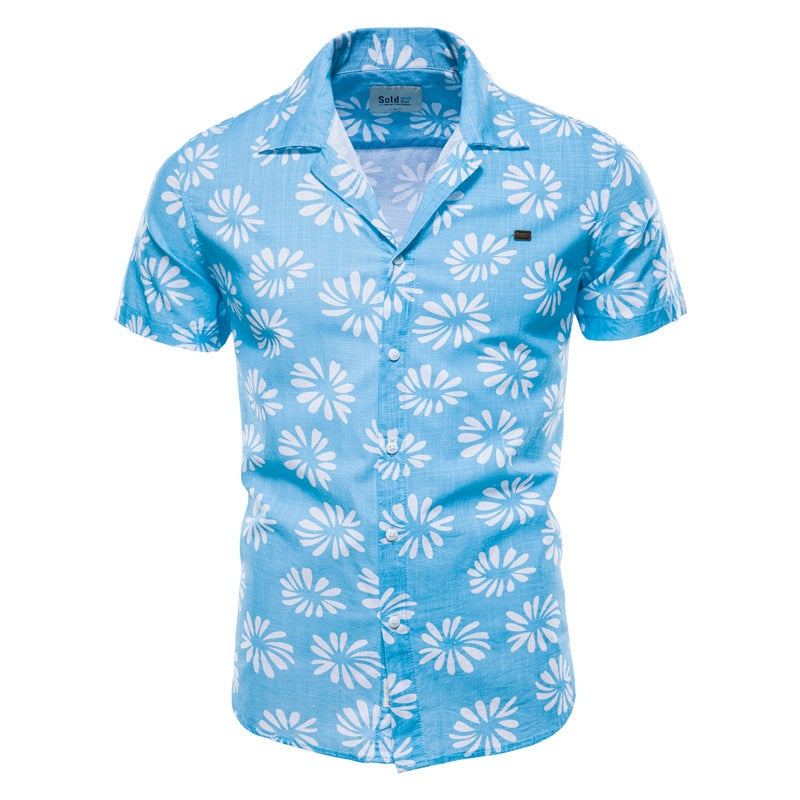 100% Cotton High Quality Shirts Summer Casual Short-Sleeved Hawaii Men's Shirts