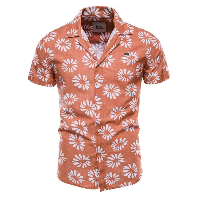 100% Cotton High Quality Shirts Summer Casual Short-Sleeved Hawaii Men's Shirts