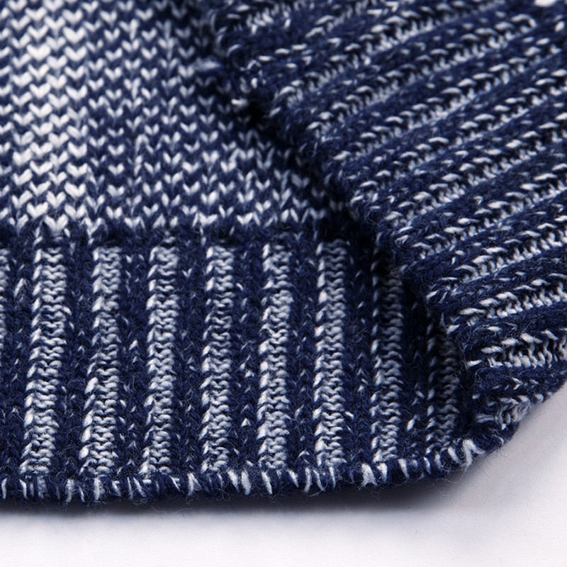 Thick Warm Winter Plaid Knitted Pull Cardigan Knit Mens Sweaters