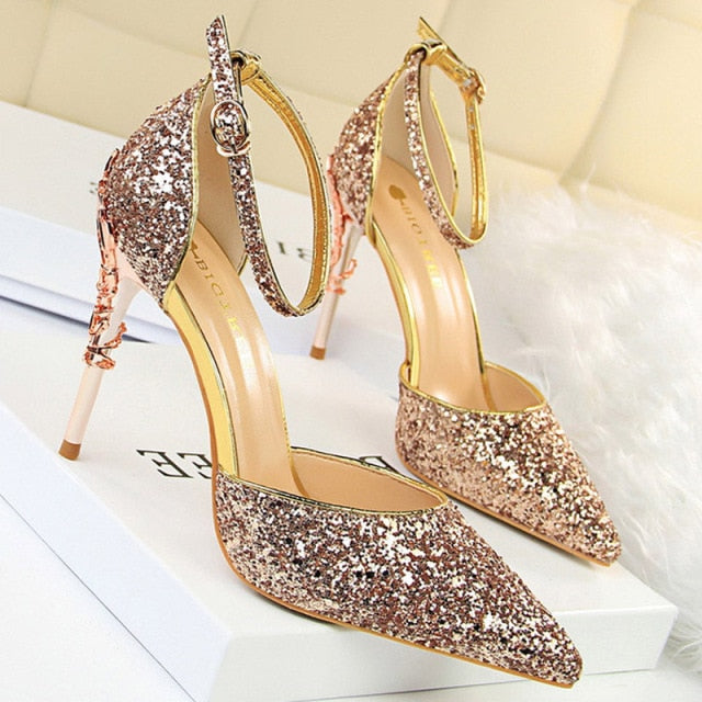 Woman Pumps Sequins High Heels Women Shoes Fashion Ladies Shoes