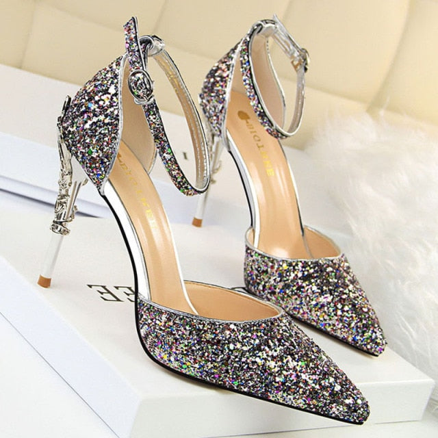 Woman Pumps Sequins High Heels Women Shoes Fashion Ladies Shoes