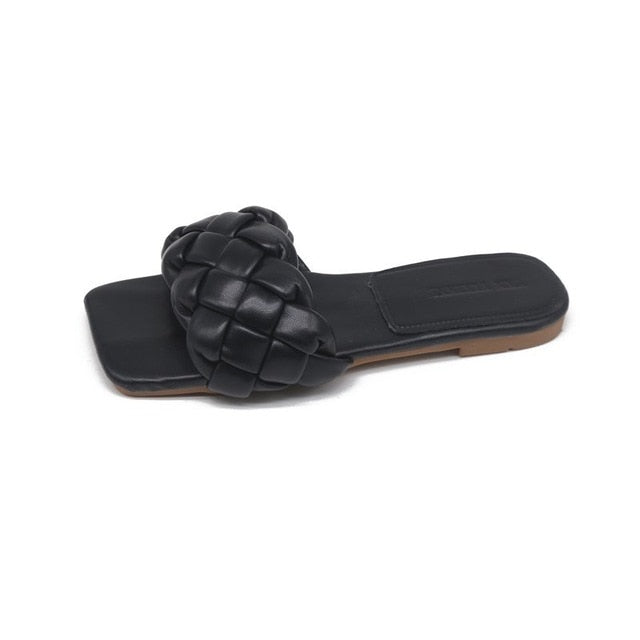 Women Weave Slippers Flat Shoes Fashion Leisure Shoes