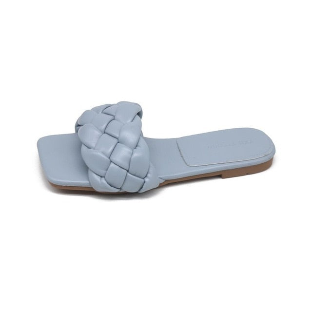 Women Weave Slippers Flat Shoes Fashion Leisure Shoes