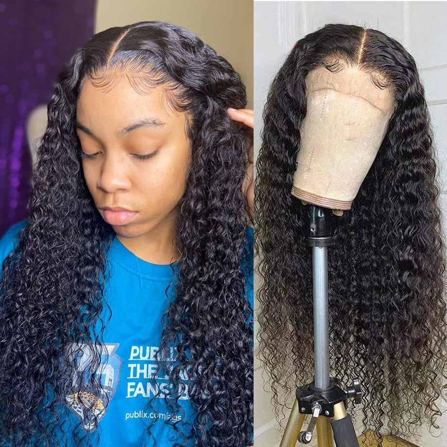 30 Inch Water Wave Wig 13x4 Lace Closure Front Human Hair Wigs