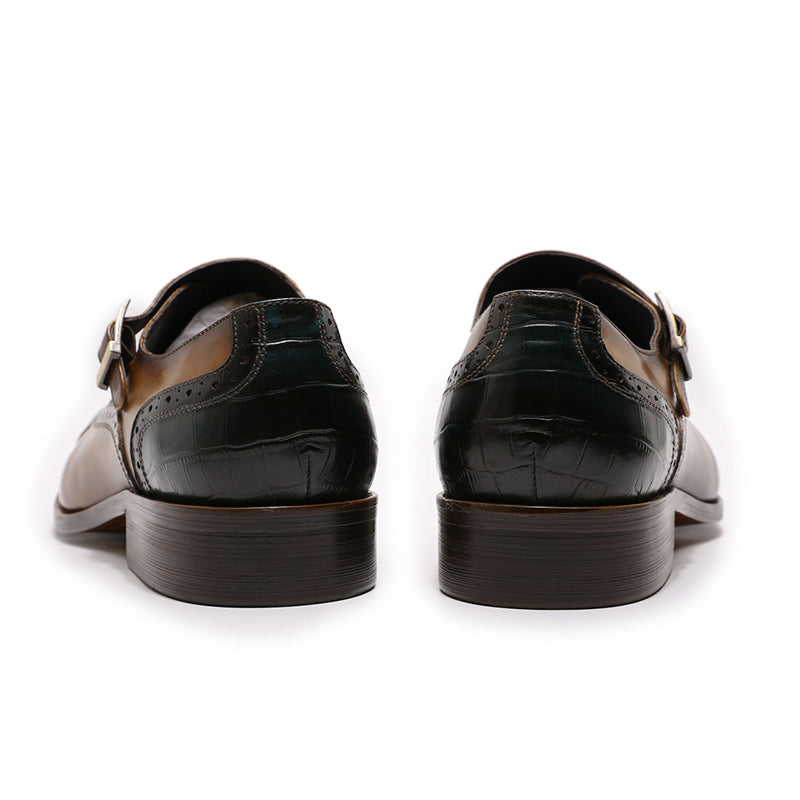 Monk Buckle Strap Loafers Men's Shoes
