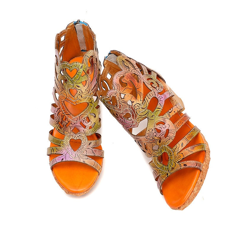 Women Shoes Hand-painted Casual Handmade Ladies Sandals