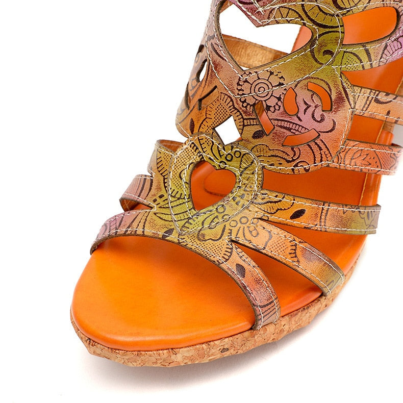 Women Shoes Hand-painted Casual Handmade Ladies Sandals