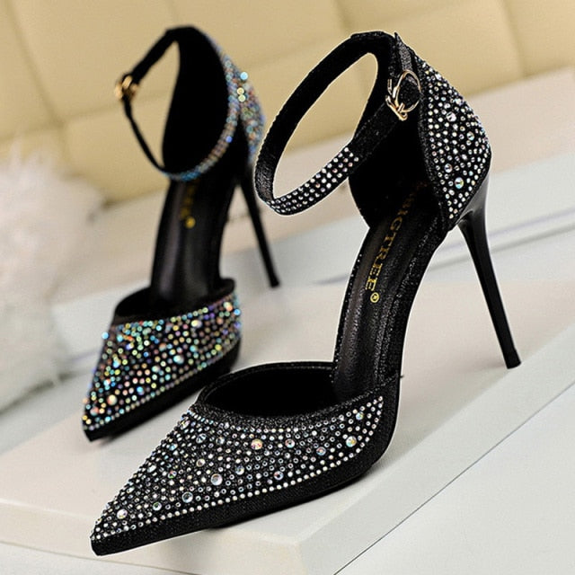 Shiny Rhinestones High Heels Ladies Shoes