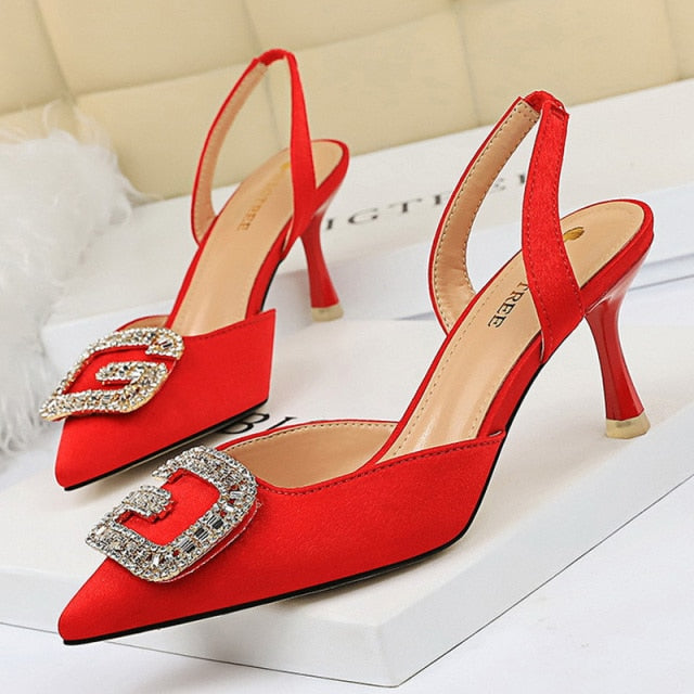 Shoes Metal Rhinestones Kitten Heels Suede High Heels Wedding Shoes