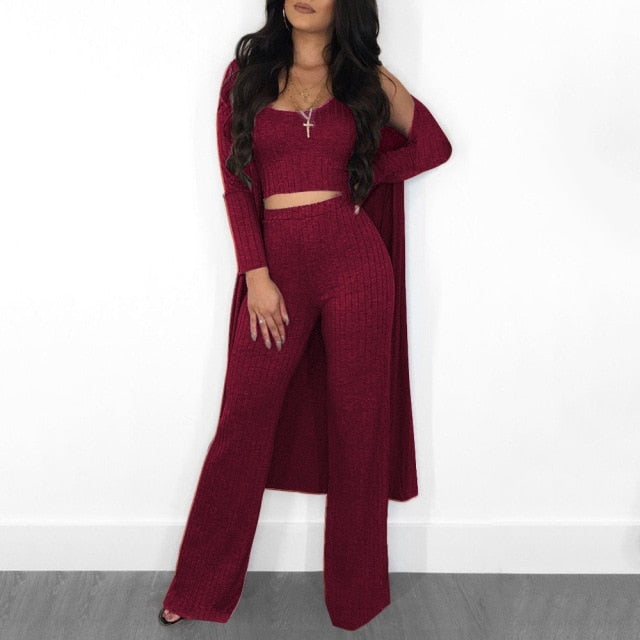 3 piece set women winter long sleeve