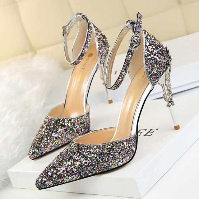 Woman Pumps Sequins High Heels Women Shoes Fashion Ladies Shoes